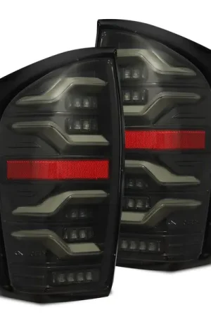 Certified AlphaRex 16-21 Toyota Tacoma LUXX LED Taillights Alpha Blk w/Activ Light/Seq Signal