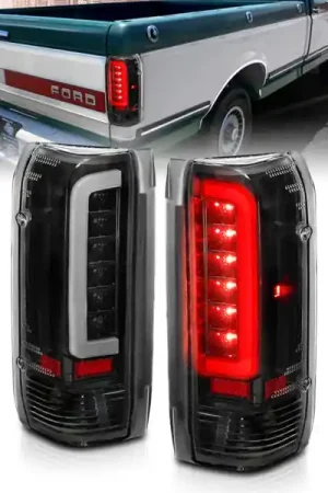 Reduced Price ANZO 1987-1996 Ford F-150 LED Taillights Black Housing Clear Lens (Pair)