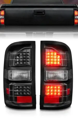 ANZO 2014-2018 GMC Sierra LED Tail Lights Black Housing Clear Lens Final Sale