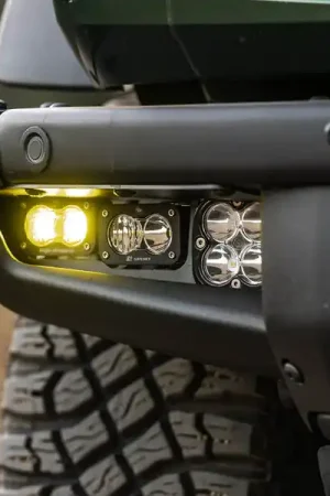 Baja Designs 21-22 Ford Bronco w/Steel Bumper S2 SAE Pro Fog Pocket Light Kit w/Upfitter - Amber Grab Now