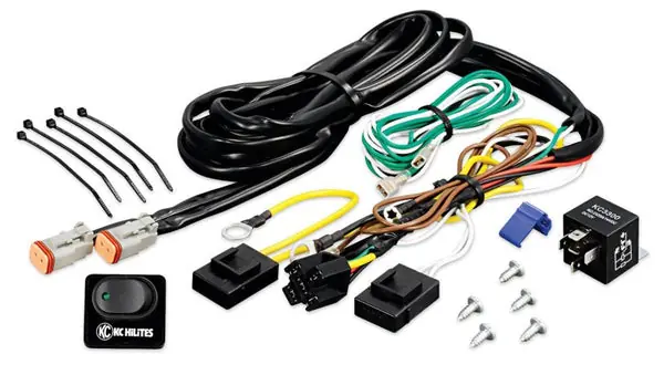 KC HiLiTES Wiring Harness w/40 AMP Relay & LED Rocker Switch (Up to 2 - 130w Lights) Editor’s Pick
