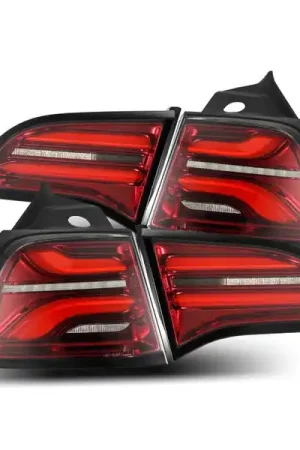 Special Offer AlphaRex 17-22 Tesla Model 3 PRO-Series LED Tail Lights Red Smoke w/Seq Sig