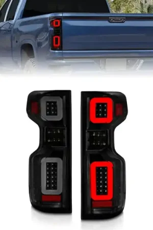 ANZO 19-21 Chevy Silverado Full LED Taillights Black Housing Smoke Lens G2 (w/C light Bars) Markdown