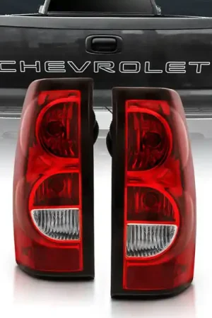 Weekend Sale ANZO 2004-2007 Chevy Silverado Taillight Red/Clear Lens w/Black Trim (OE Replacement)