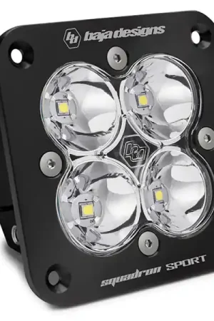 Baja Designs Squadron Sport Work/Scene Pattern Black Flush Mount LED Light Pod - Clear Genuine