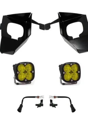 Handmade Baja Designs 16-18 Silverado Squadron Sport Fog Pocket Kit W/C - Amber