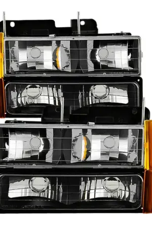 Big Sale xTune GMC Yukon 94-99 Headlights w/ Corner & Parking Lights 8pcs Sets -Black HD-JH-GCK94-AM-BK-SET