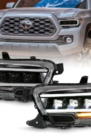 ANZO 2016-2018 Toyota Tacoma LED Projector Headlights Plank Style Black w/ Amber Get Yours