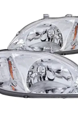 ANZO 1999-2000 Honda Civic Crystal Headlights Chrome Low Price