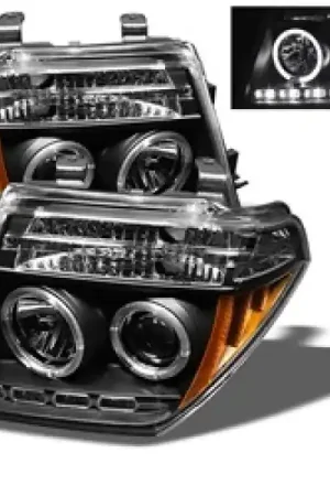 Next Day Delivery Spyder Nissan Frontier 05-08 Projector Headlights LED Halo LED Blk PRO-YD-NF05-HL-BK