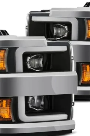 Sale AlphaRex 15-19 Chevy Silverado 2500/3500 LUXX-Series Proj. Headlights Blk w/Actv SeqSig & SBDRL
