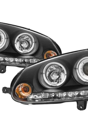 Markdown Spyder Volkswagen GTI 06-09/Jetta 06-09 Halogen Model Only - LED Halo DRL Black PRO-YD-VG06-HL-BK