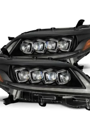 Worldwide Shipping AlphaRex 2011+ Toyota Sienna NOVA LED Proj Headlights Plank Style Black w/Activ Light/Seq Signal/DRL