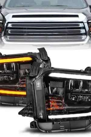 Affordable ANZO 2014-2017 Toyota Tundra LED Crystal Headlights w/ Switchback Black Housing w/ DRL