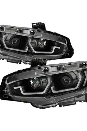 Price Drop Spyder Honda Civic 16- 2DR/4DR/Hatchback Projector Headlights - Black PRO-YD-HC16SI-SEQGR-BK