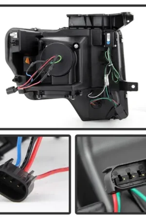 Spyder Ford F150 09-14 Projector Headlights Halogen Model- Light Bar DRL Blk PRO-YD-FF15009-LBDRL-BK Big Sale