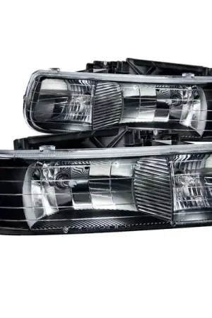 ANZO 1999-2002 Chevrolet Silverado 1500 Crystal Headlights Black Brand New