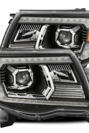 AlphaRex 05-11 Toyota Tacoma LUXX LED Projector Headlights Plank Style Black w/Activ Light and DRL Certified