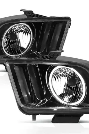 Wholesale ANZO 2005-2009 Ford Mustang Crystal Headlights w/ Halo Black (CCFL)