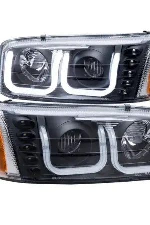 ANZO 1999-2006 GMC Sierra 1500 Projector Headlights w/ U-Bar Black Direct From Factory