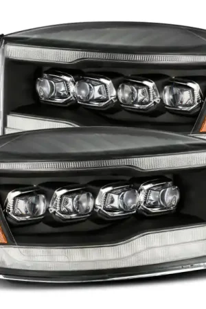 AlphaRex 06-08 Dodge Ram 1500HD NOVA LED ProjHeadlights Plank Style Blk w/Seq Signal/DRL/Amber LED One Day Deal