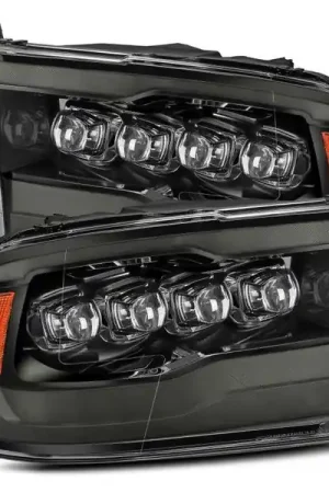 Must Have AlphaRex 09-18 Dodge Ram 1500HD NOVA LED Projector Headlights Plank Style Design Alpha Black w/DRL