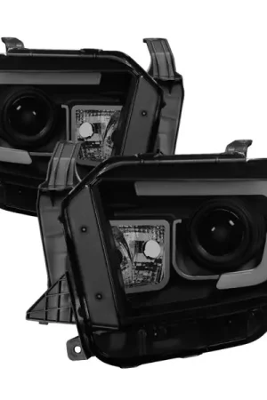 Spyder Toyota Tundra 2014-2016 Projector Headlights Light Bar DRL Black Smoke PRO-YD-TTU14-DRL-BSM Today Only