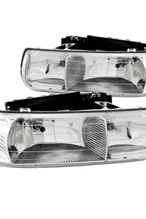 ANZO 1999-2002 Chevrolet Silverado 1500 Crystal Headlights Chrome Buy Direct
