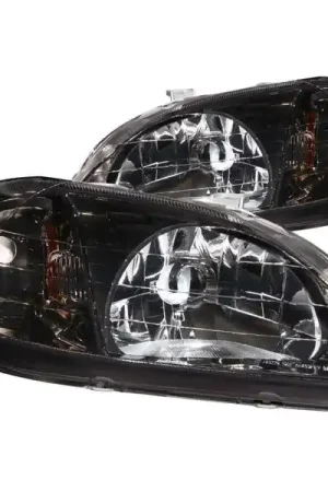 Exclusive Offer ANZO 1999-2000 Honda Civic Crystal Headlights Gun-Metal Gray