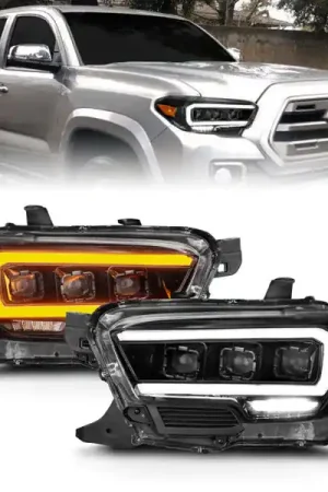 ANZO 16-22 Toyota Tacoma SR/SR5 ONLY Full LED Proj Headlights w/Light Bar Seq. Blk w/Initiation Lgt Editor’s Pick