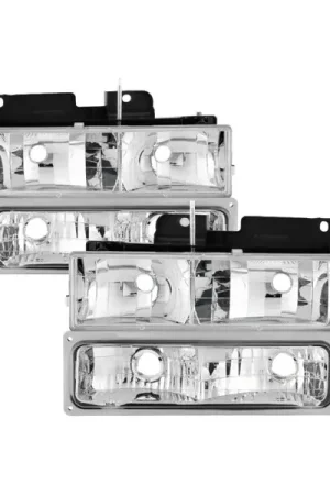 xTune Chevy Suburban 94-98 Headlights w/ Corner & Parking Lights 8pcs Chrome HD-JH-CCK88-AM-C-SET Order Now