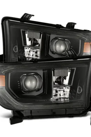 AlphaRex 07-13 Toyota Tundra / 08-17 Sequoia LUXX LED Proj HL Alpha-Blk w/Actv Light Seq. Sig + DRL Genuine