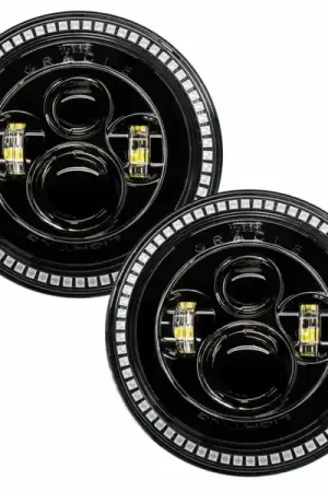 Limited Offer Oracle 7in High Powered LED Headlights - Black Bezel - ColorSHIFT No Controller