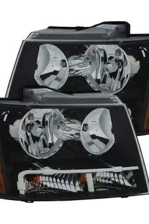 Grab Now ANZO 2007-2014 Chevrolet Tahoe/Suburban Crystal Headlights Black