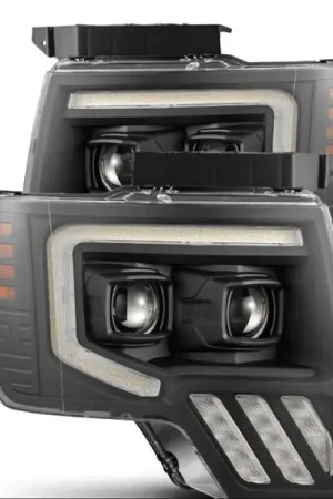 Buy Online AlphaRex 09-14 Ford F-150 PRO-Series Projector Headlights Plank Style Black w/Activ Light/Seq Signal