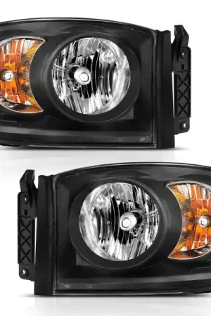 Wholesale ANZO 2006-2009 Dodge Ram 1500 Crystal Headlight  Black Amber