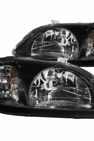 ANZO 1999-2000 Honda Civic Crystal Headlights Black Trusted Brand