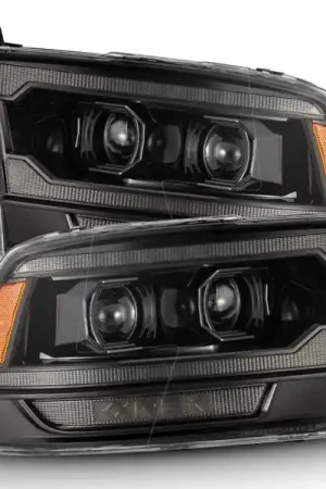 Hot Picks AlphaRex 09-18 RAM 1500 PRO-Series Proj Headlights Alpha-Black w/Sequential Signal & Top/Middle DRL