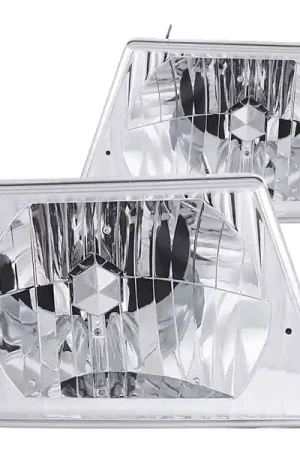 ANZO 1992-2006 Ford Econoline Crystal Headlights Chrome Latest