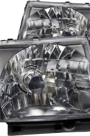 ANZO 1997-2000 Toyota Tacoma Crystal Headlights Black Latest