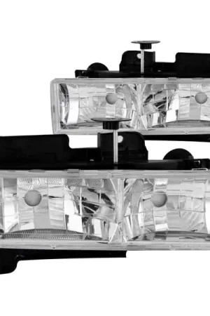 ANZO 1988-1998 Chevrolet C1500 Crystal Headlights Chrome w/o Bulbs Warranty Included