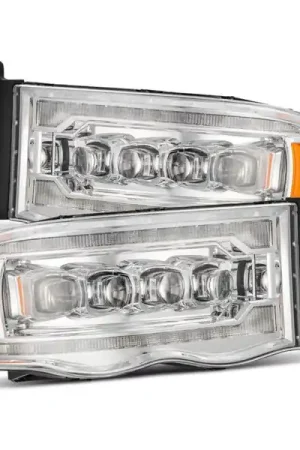 Price Cut AlphaRex 02-05 Dodge Ram 1500 NOVA LED Proj Headlights Plank Style Chrome w/Activ Light/Seq Signal