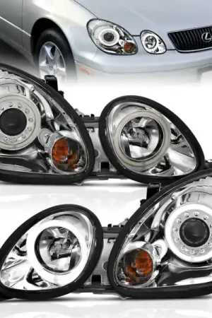 Popular ANZO 1998-2005 Lexus Gs300 Projector Headlights w/ Halo Chrome