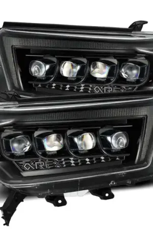 Genuine AlphaRex 10-13 Toyota 4Runner NOVA LED Proj Headlights Plank Style Alpha Black w/Seq Signal/DRL