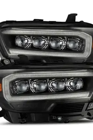 AlphaRex 16-20 Toyota Tacoma NOVA LED Projector Headlights Plank Style Black w/Activation Light Original