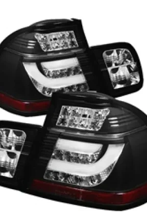 Fresh Stock Spyder BMW E46 3-Series 02-05 4Dr Light Bar Style LED Tail Lights Black ALT-YD-BE4602-4D-LBLED-BK