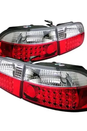 Spyder Honda Civic 92-95 3DR LED Tail Lights Red Clear ALT-YD-HC92-3D-LED-RC Brand New