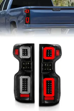 ANZO 19-21 Chevy Silverado Full LED Taillights Black Housing Clear Lens G2 (w/C light Bars) Best Seller