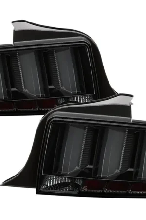 Express Delivery Spyder 05-09 Ford Mustang (White Light Bar) LED Tail Lights - Smoke ALT-YD-FM05V3-LED-SM