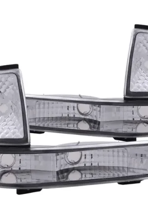 ANZO 1998-2000 Ford Ranger Euro Parking Lights Chrome w/ Amber Reflector Direct From Factory